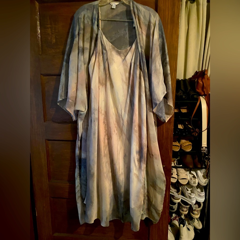 Modest, comfy dress with matching sheer cover